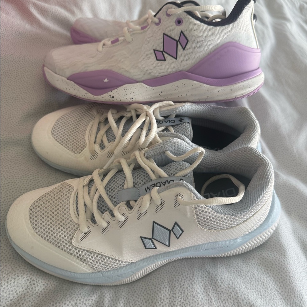 Two pairs for $60. Blue pair size 9 purple size 81/2